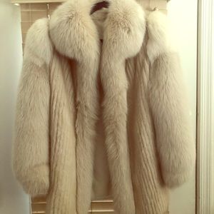 2-toned Mink and Fox Fur Coat